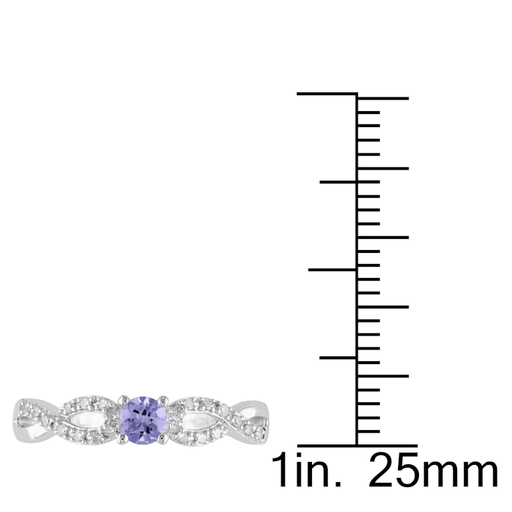 1/6 CT TGW Tanzanite and 1/10 CT TW Diamond Infinity Ring in Sterling Silver
