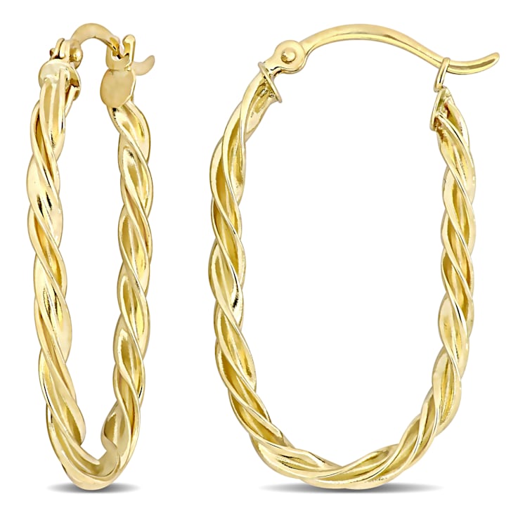 Twist Hoop Earrings in 10k Yellow Gold