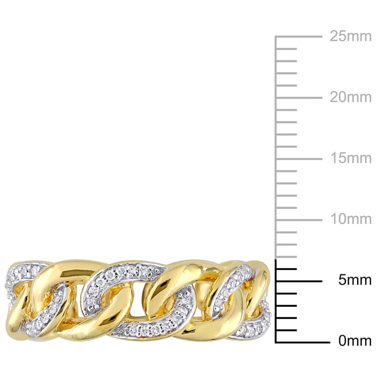 1/4ctw Diamond Link Ring in 18K Yellow Gold Over Sterling Silver