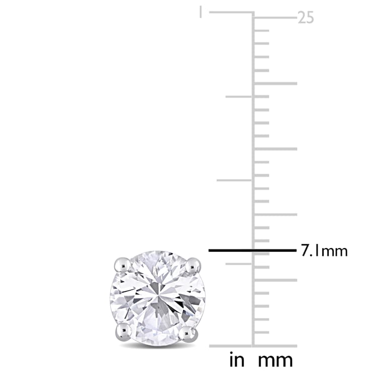 3 1/4 CT TGW Created White Sapphire Stud Earrings in Sterling Silver
