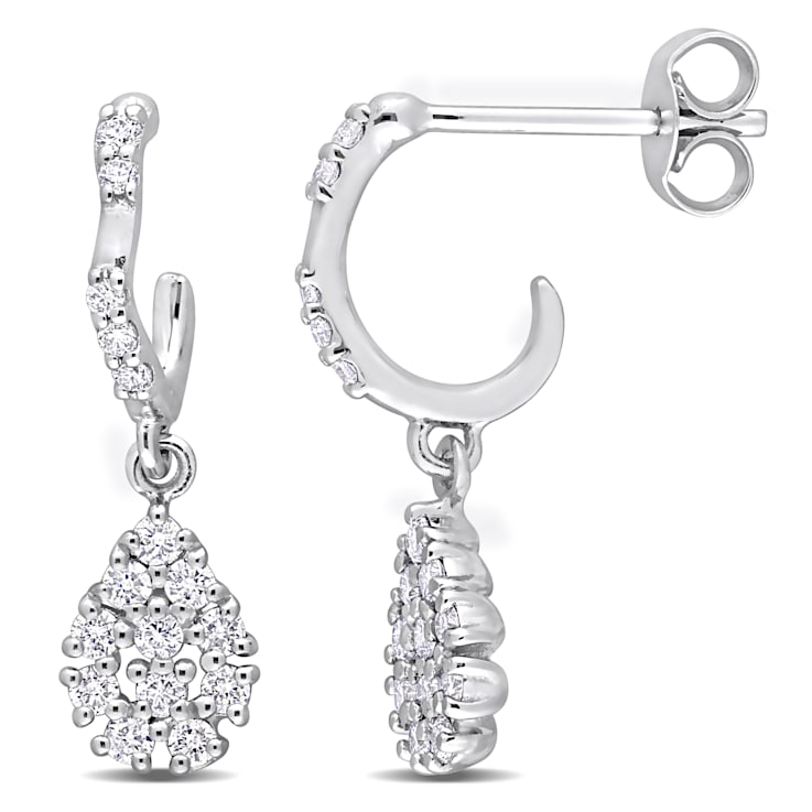 2/5 CT TW Diamond Dangle Earrings in 14K White Gold