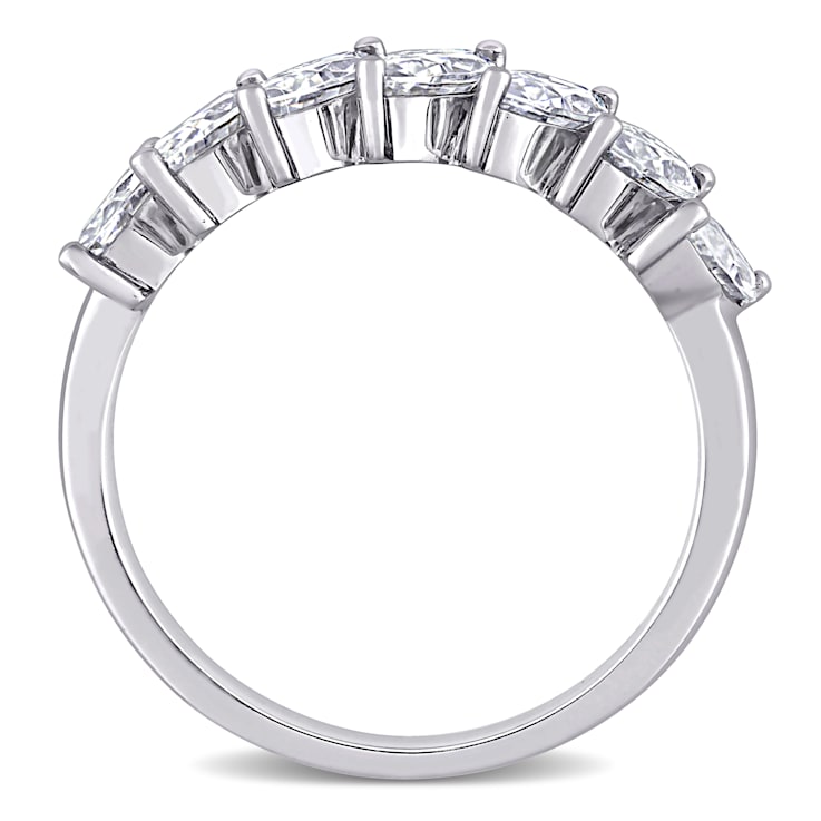 1-3/4 CT DEW Created Moissanite Semi Eternity Ring in 10K White Gold