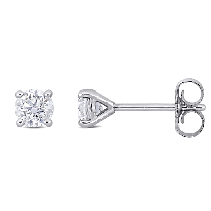 1/2 CT TW Lab-Grown Diamond Stud Earrings in 14K White Gold (IGI Certified)