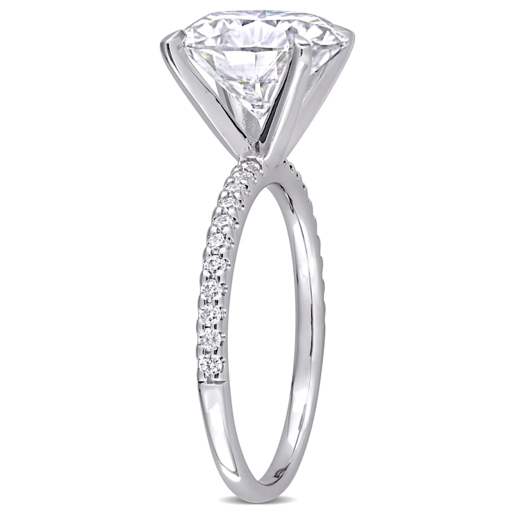 4 CT DEW Created Moissanite Engagement Ring in 10K White Gold