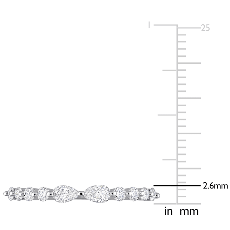 5/8 CT TGW Lab Grown Diamond Band in Platinum Plated Sterling Silver