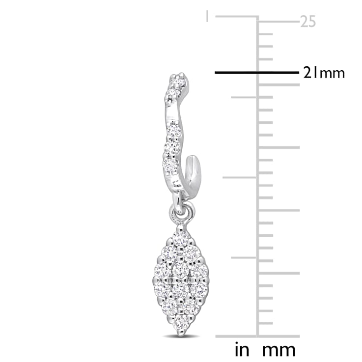 3/8 CT TW Diamond Dangle Earrings in 14K White Gold