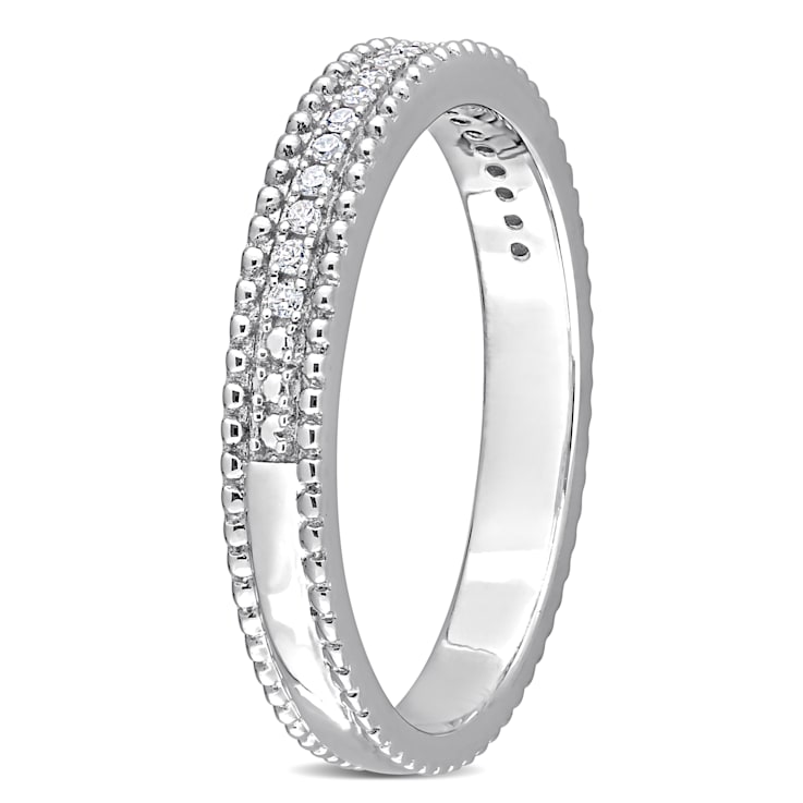 1/10 CT TW Diamond Eternity Ring in Sterling Silver