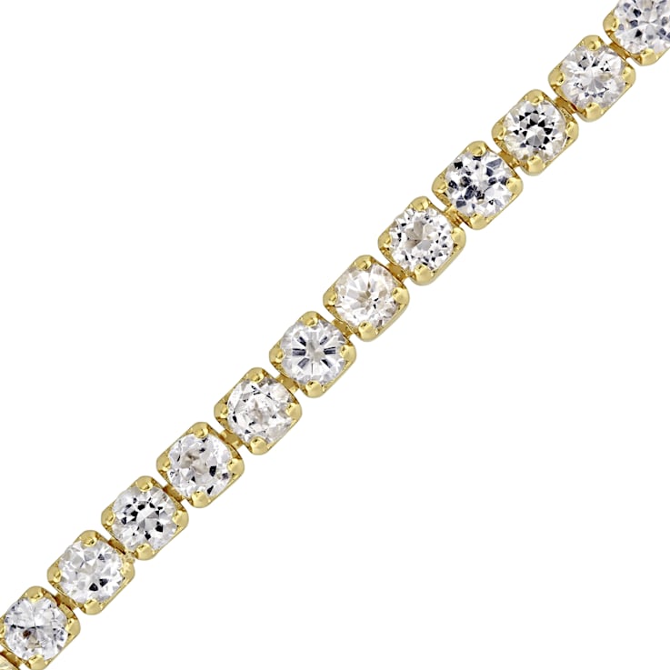 3 3/4ctw White Topaz Tassel Bolo Bracelet in 18K Yellow Gold Over
Sterling Silver