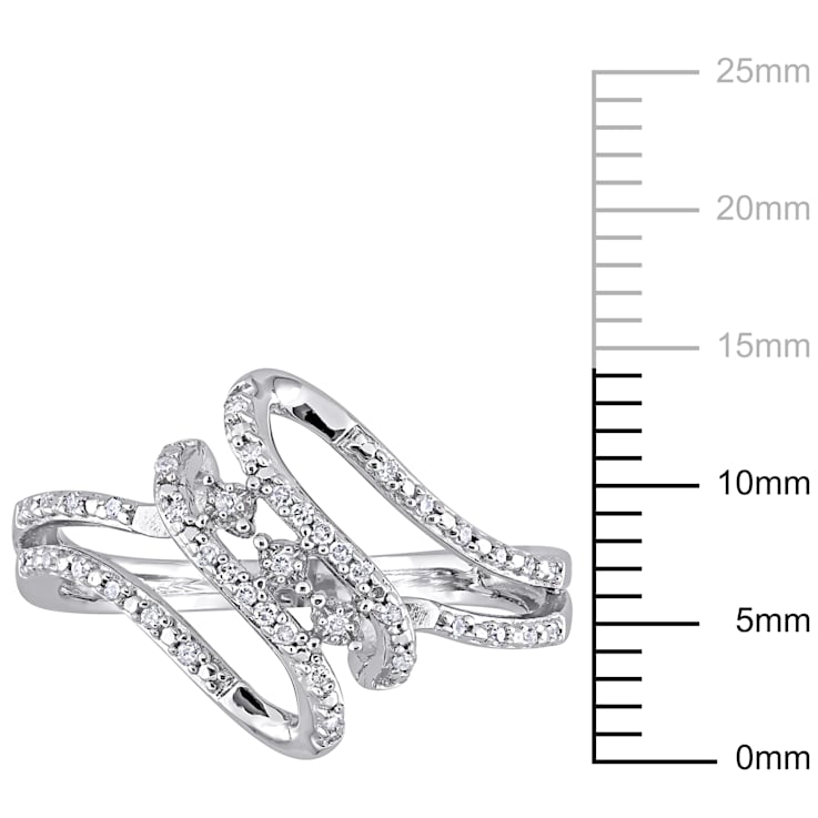 1/8 CT TW Diamond Twist Ring in Sterling Silver