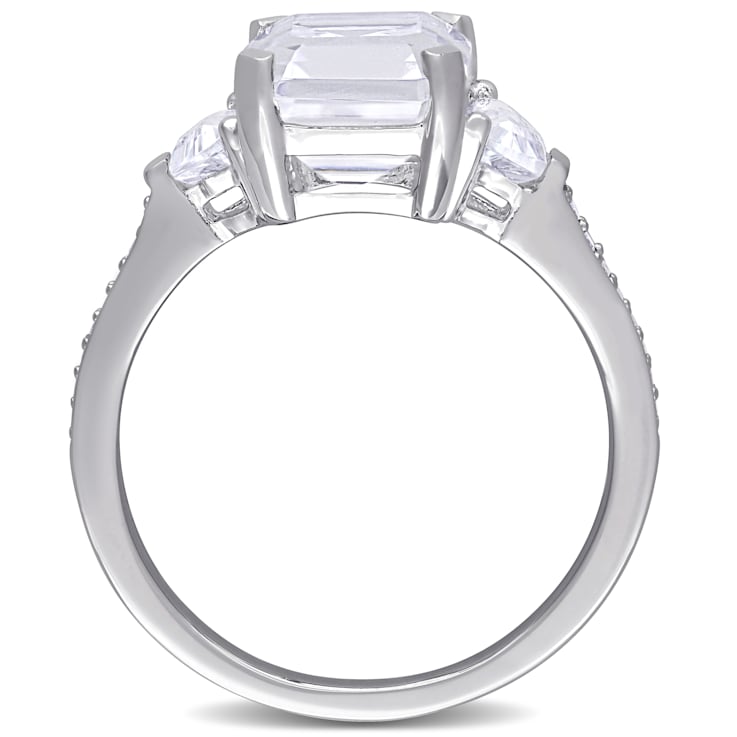 5 1/5 CTW White Topaz and Diamond Accent Ring in Sterling Silver
