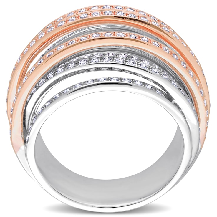 1 1/4 CT TW Diamond Split Shank Ring in 14K 2-Tone Gold