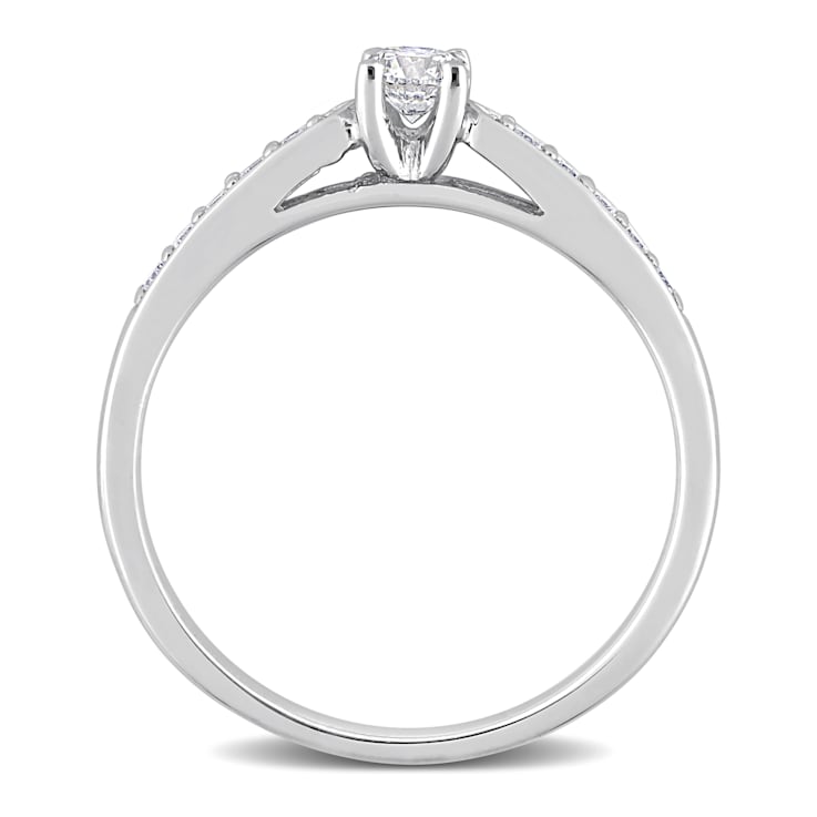 1/3 CT TW Diamond Engagement Ring in Sterling Silver