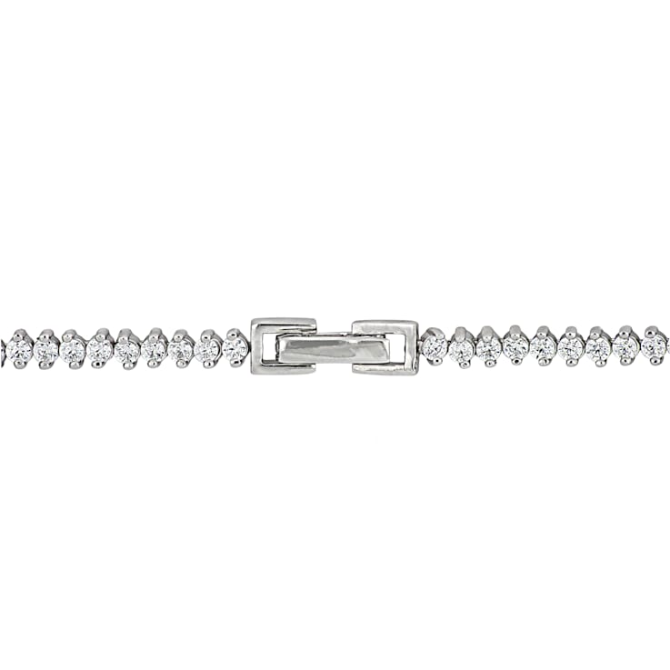 25 CT TGW Cubic Zirconia Tennis Necklace in Sterling Silver