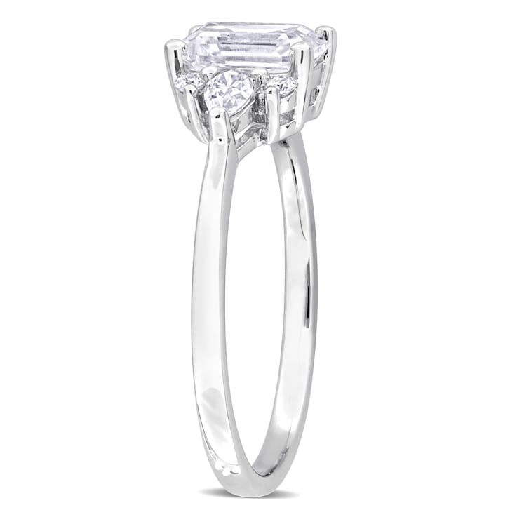 1 2/5 CT DEW Created Moissanite Engagement Ring in Sterling Silver