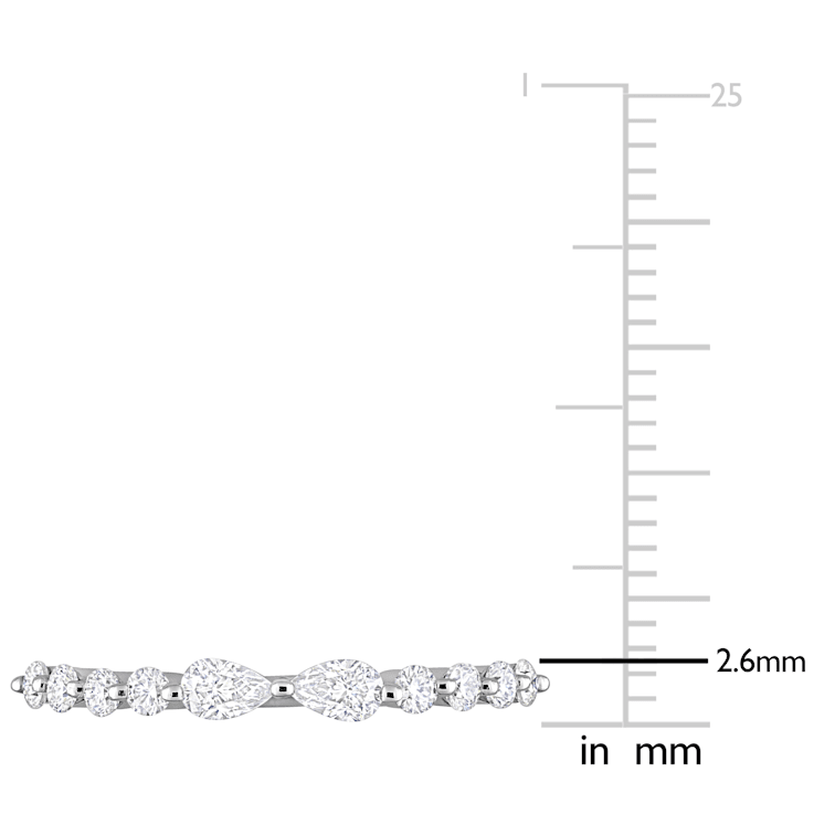 2/5 CT DEW Created Moissanite Semi-Eternity Ring in Sterling Silver