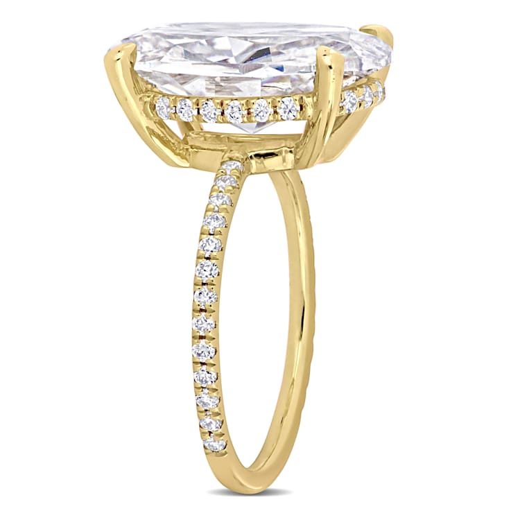 8-1/10 CT DEW Created Moissanite Engagement Ring in 10K Yellow Gold