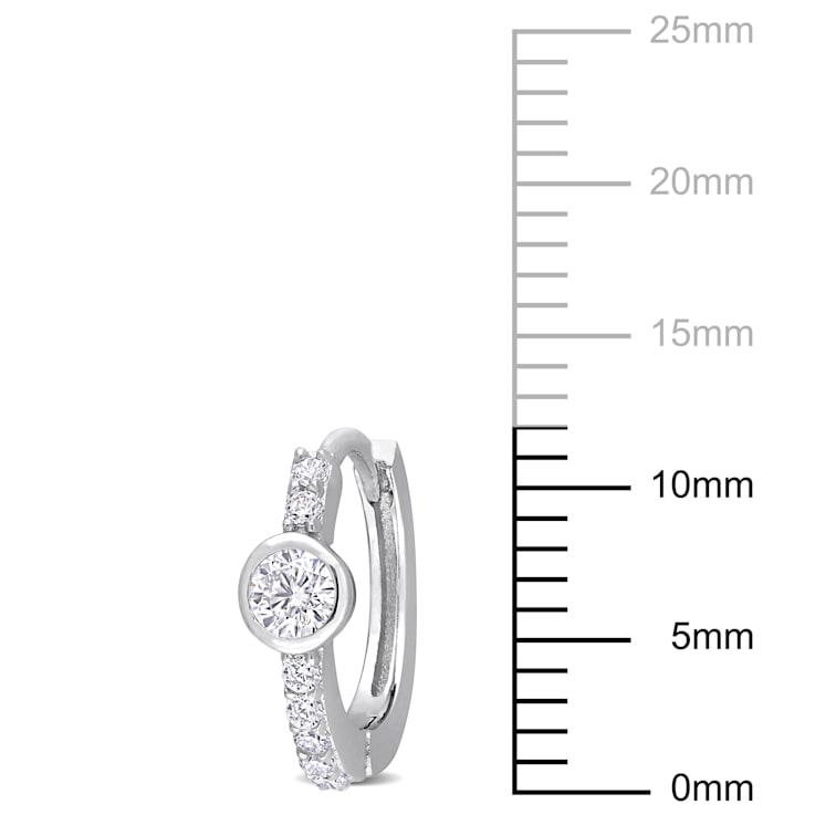 1/2 CT TGW Cubic Zirconia Vintage Hoop Earrings in Sterling Silver