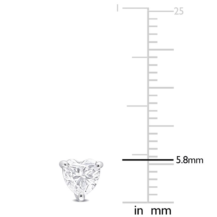 1 CT DEW Created Moissanite Earrings in Sterling Silver