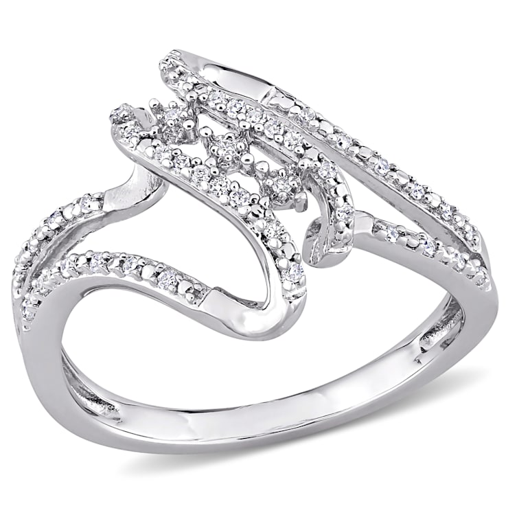 1/8 CT TW Diamond Twist Ring in Sterling Silver
