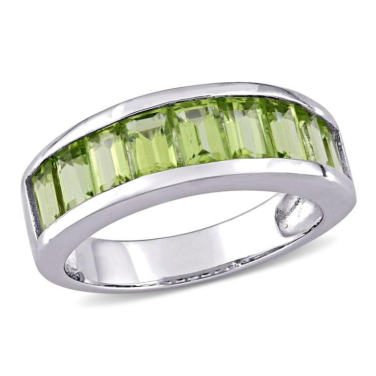 2 3/4 CTW Peridot Semi-Eternity Anniversary Band in Sterling Silver