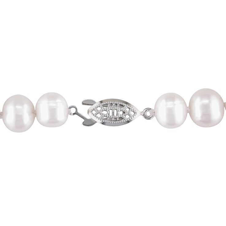 9 - 10 MM Freshwater Cultured Pearl Strand with Silvertone Clasp