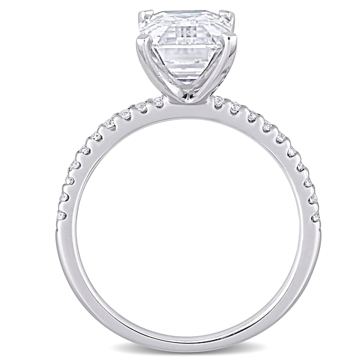 3-1/5 CT DEW Created Moissanite Engagement Ring in 10K White Gold
