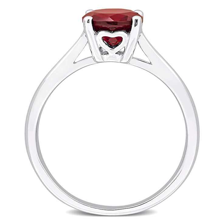 2 5/8 CTW Garnet Solitaire Ring in Sterling Silver