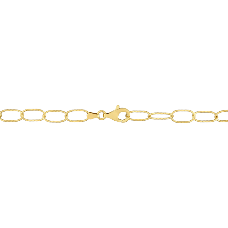 6.5MM Twisted Rolo Chain Bracelet in 18K Yellow Gold Over Sterling Silver