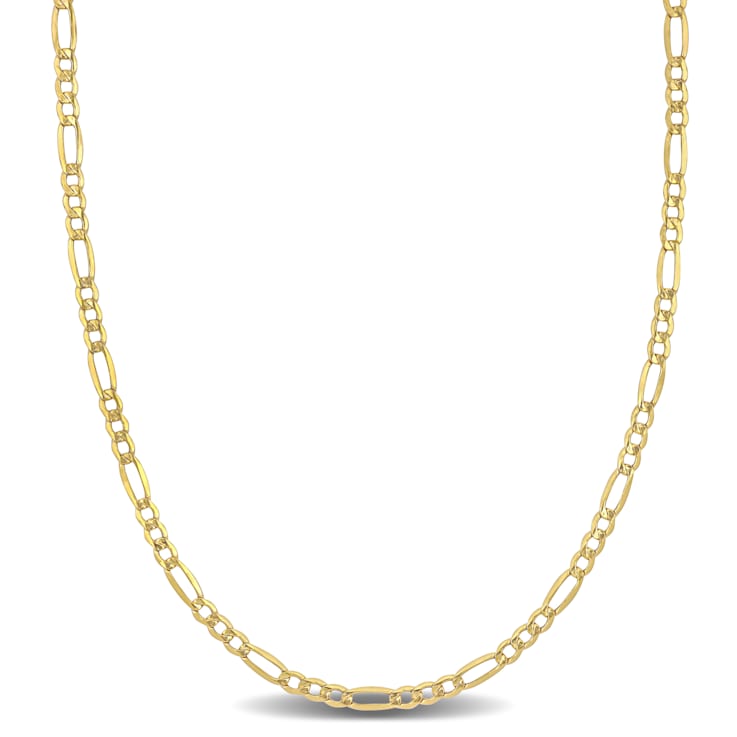 7mm Figaro Link Chain Necklace in 10k Yellow Gold, 22 in