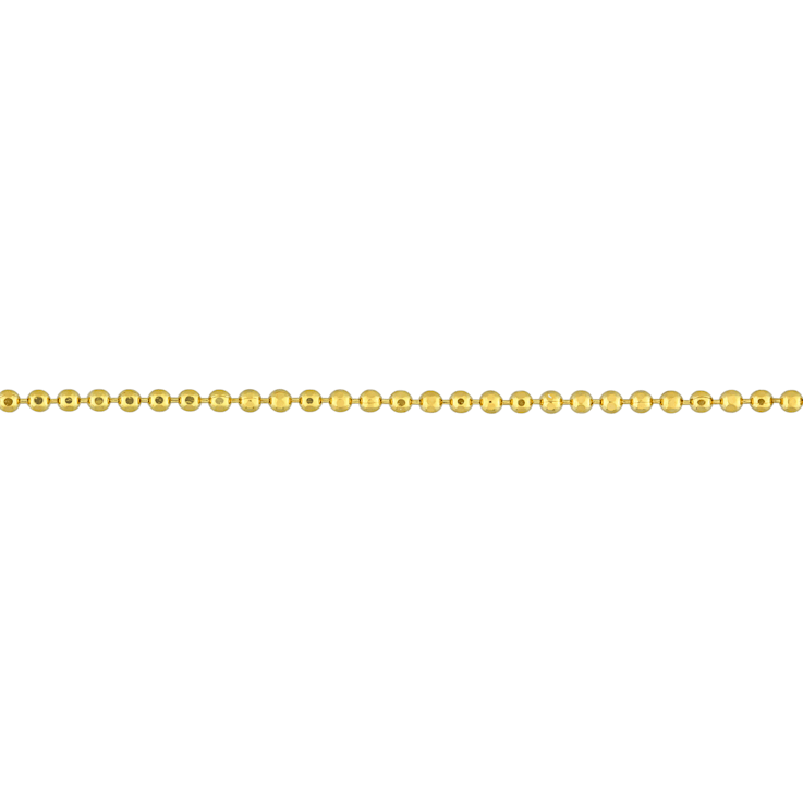 1MM Ball Chain Bracelet in 18K Yellow Gold Over Sterling Silver