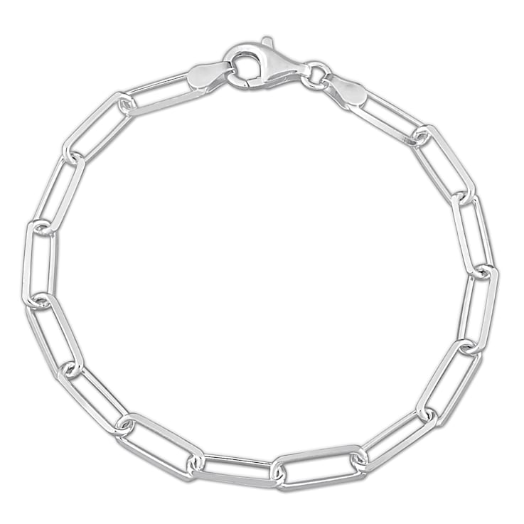 5MM Polished Paperclip Chain Bracelet in Sterling Silver