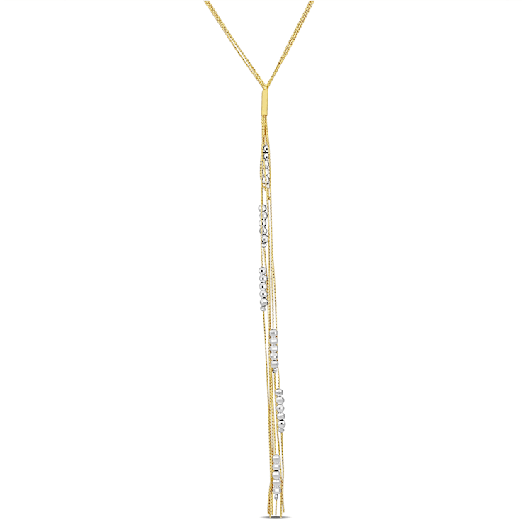 Lariat Necklace in 14K Gold Over Sterling Silver