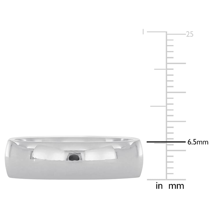 Men's 6.5mm Comfort Fit Wedding Band in 14K White Gold