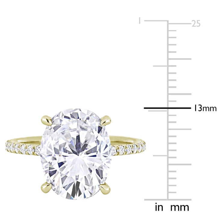 4-7/8 CT DEW Created Moissanite Engagement Ring in 10K Yellow Gold