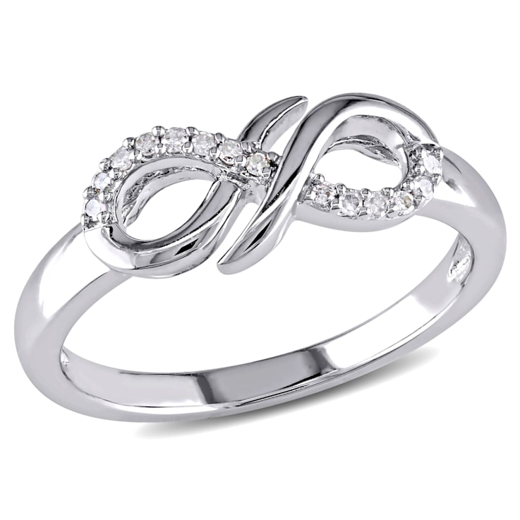 Diamond Infinity Ring in Sterling Silver