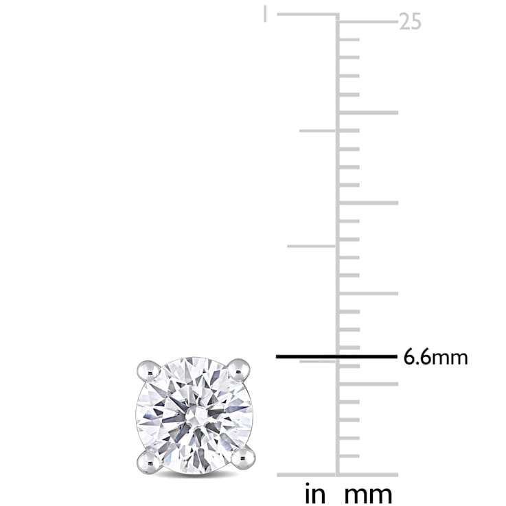 2 CT DEW Created Moissanite Solitaire Earrings in Sterling Silver