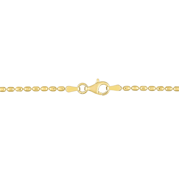 Oval Ball Chain Necklace in Yellow Plated Sterling Silver