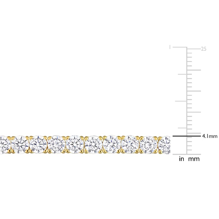 6ctw Created White Sapphire Semi Tennis Bracelet with Chain in Yellow
Rhodium Over Sterling Silver