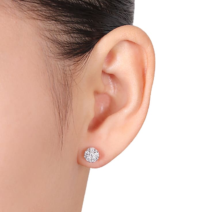 1/2 CT TW Diamond Stud Earrings in 10k White Gold