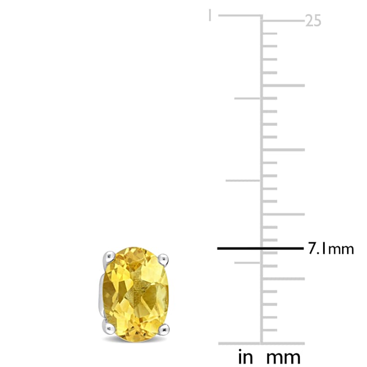 1 3/8 CT TGW Oval Citrine Stud Earrings in Sterling Silver