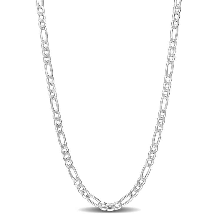 3.8MM Figaro Chain Necklace in Sterling Silver