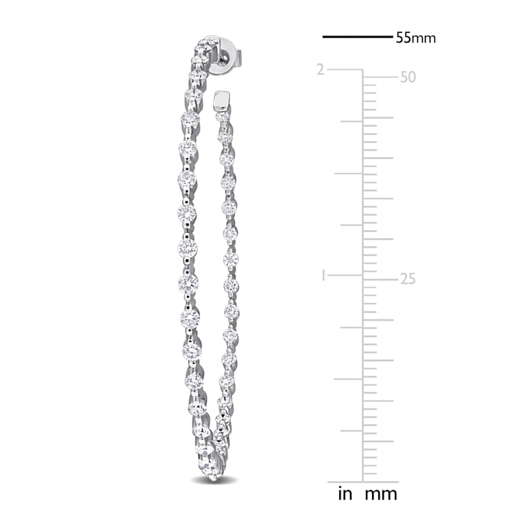2 3/4 CT TW Lab-Grown Diamond Inside-Out Hoop Earrings in 14K White Gold