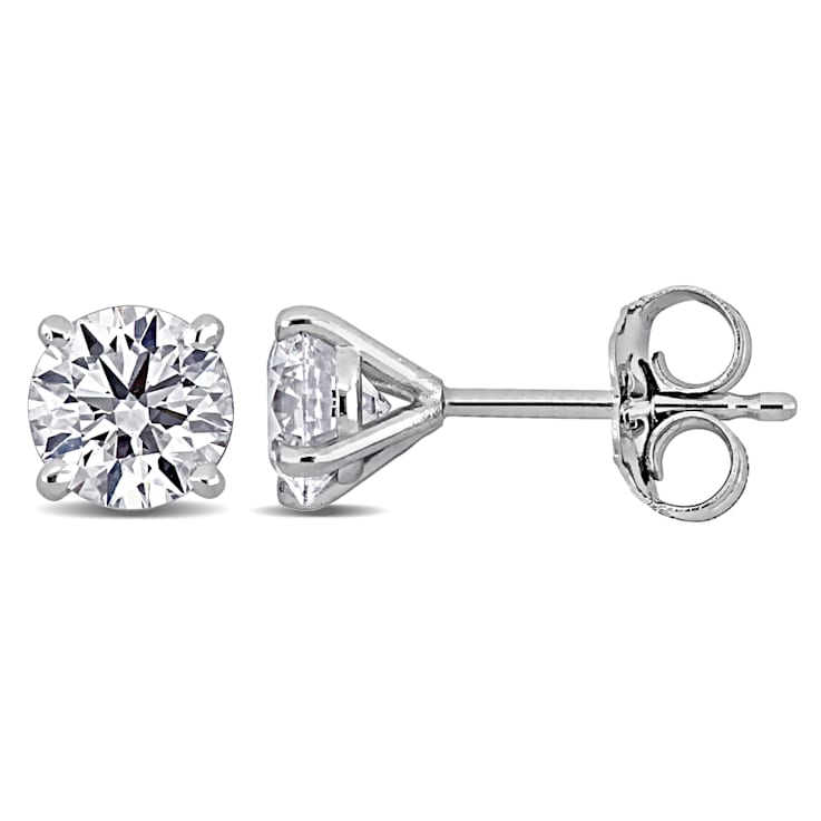 1 CT TW Lab-Grown Diaomond Stud Earrings in 14K White Gold (IGI Certified)