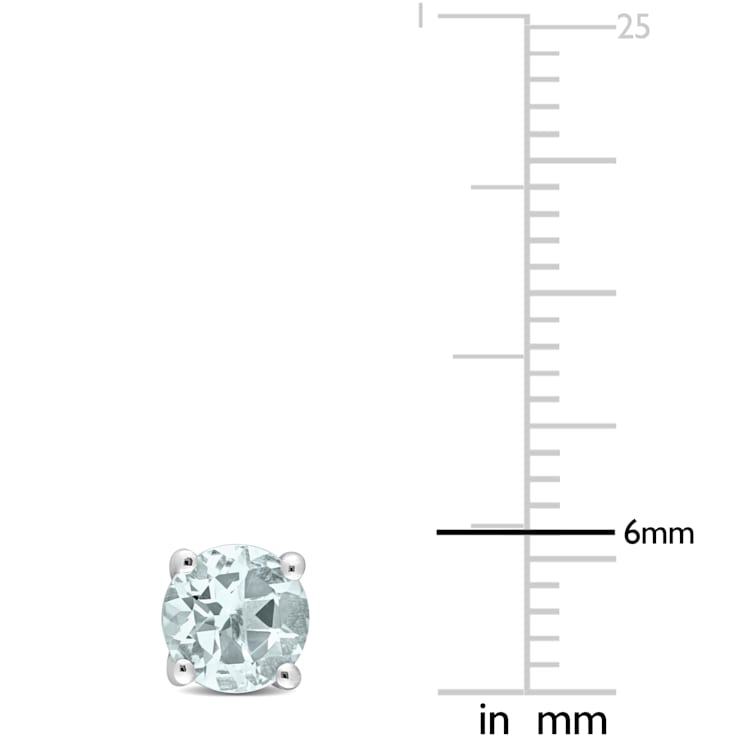 1 1/2 CT TGW Aquamarine Stud Earrings in Sterling Silver