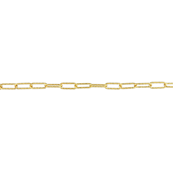 5MM Fancy Paperclip Chain Bracelet in 18K Yellow Gold Over Sterling Silver