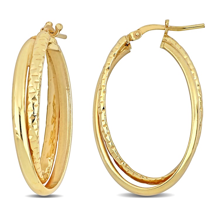 35MM Entwined Hoop Earrings in 18K Yellow Gold Over Sterling Silver