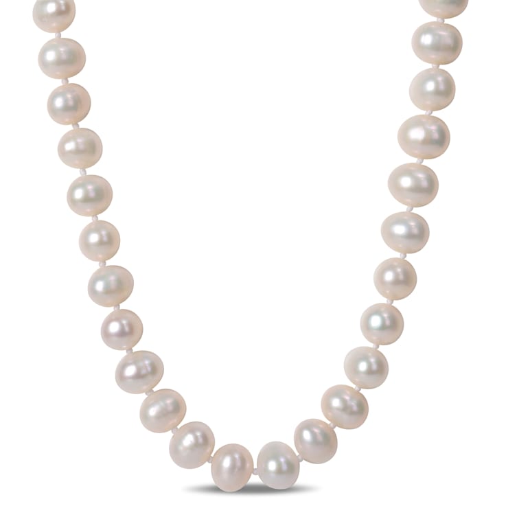 7.5 - 8 MM Cultured Freshwater Pearl Strand with Sterling Silver Clasp