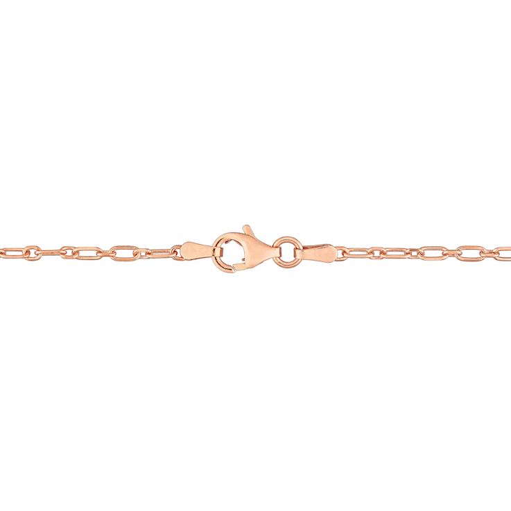 2MM Diamond Cut Figaro Chain Necklace in Rose Plated Sterling Silver