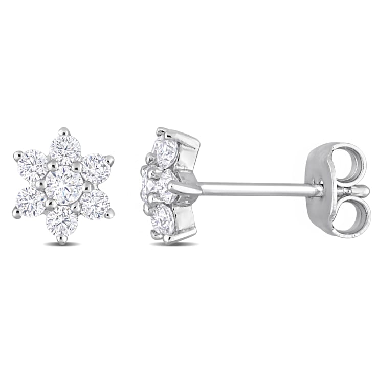 1/2 CT DEW Created Moissanite Stud Earrings in Sterling Silver