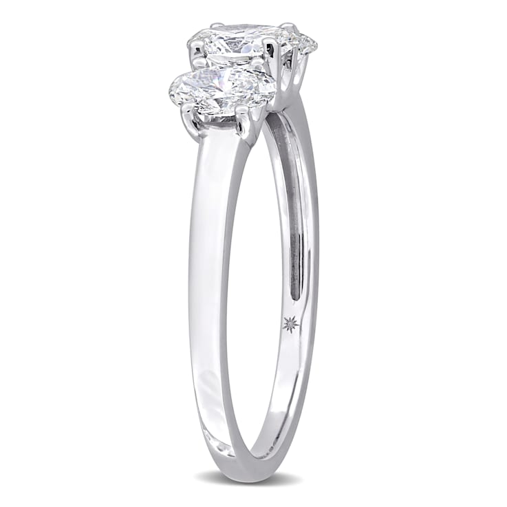 1 CT TW Lab-Grown Diamond 3-Stone Ring in 14K White Gold
